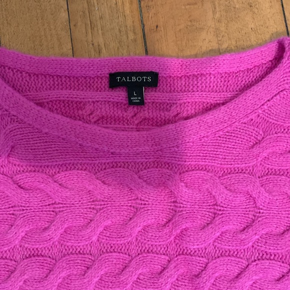 Talbots merino wool, nylon and cashmere side cable sweater. Worn once.Retail 150 - Picture 1 of 4